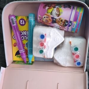 Creative Art Kit Suitcase with Blue and Pink Accents